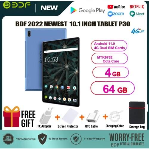 BDF 10.8 Inch 2560*1600 IPS Screen Deca Core Tablet Pc 4GB/64GB 13MP 4G LTE Network Call Bluetooth WiFi GPS Android 8.0 Tablets
