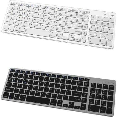 Wireless Bluetooth Keyboard Rechargeable Ultra-Thin Keyboard with Number Pad for Laptop PC Windows IOS