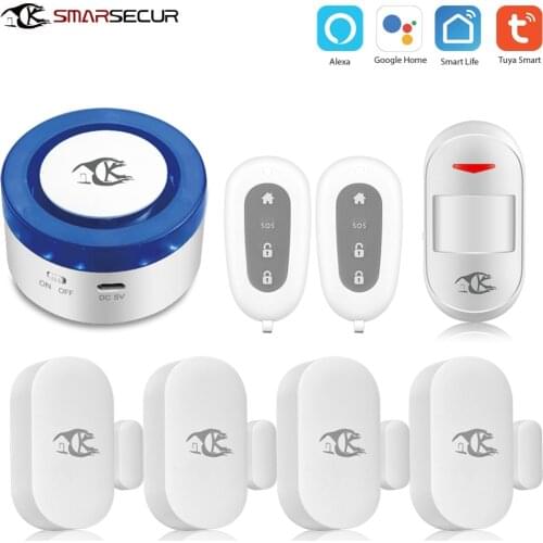 Wireless Smart Siren Alarm Home Security System Auto-dial Motion Detection works with Smart life App Control