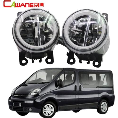 Cawanerl For Renault Kangoo Grand Kangoo 2007-2015 Car Styling LED Bulb H11 Fog Light + Angel Eye DRL Daytime Running Light 12V