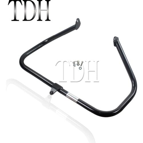Black Motorcycle Highway Crash Bar Front Engine Guard Bumper Protector For Harley Touring Road King Electra Glide 1997-2008