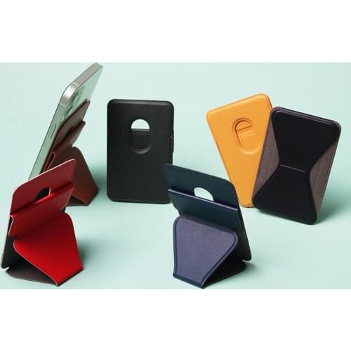 Card Holder Wallet Hide Stand Leather Case for Magsafe Iphone 12 Pro Max Card Bag for Magsafing Magnetic Case Card Pocket Holder