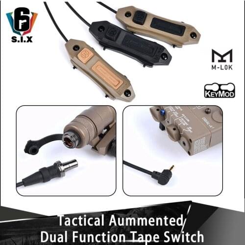 For Keymond M-LOK Picatinny Rail Tactical PEQ DBAL Augmented Dual Function Tape Switch For M300 M600 Light Or 2.5mm PEQ