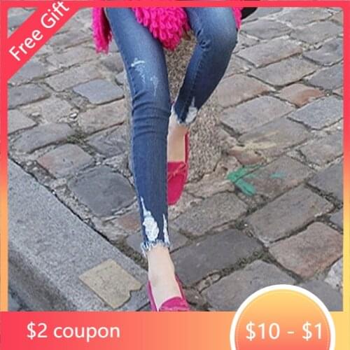 Ninth Hole Maternity Jeans Pants For Pregnant Women Clothes Spring Skinny Denim Stretch Jeans Pregnancy Pants Gravidas Clothing