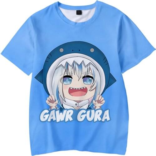 Mens 2021 Gawr Gura Little Shark Japanese Stylish 3D Tshirt 2021 Kids T-shirt Fashion Streetwear Casual Men/women Tee Clothes