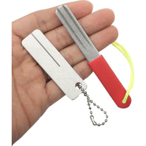 Fishing Hook Sharpener Portable Diamond Knife Mini EDC Pocket Fish Hook Sharpen Tool For Camp Hike Outdoor Accessory