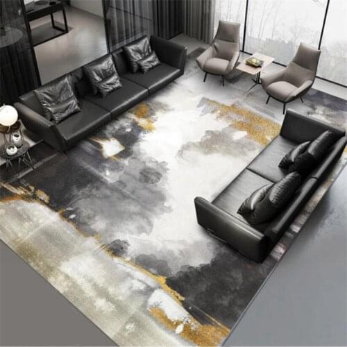 Abstract Marble Pattern Area Rugs Black White Oil Painting Carpets Living Room Table Tapete Bedroom Kitchen Anti-Slip Floor Mats