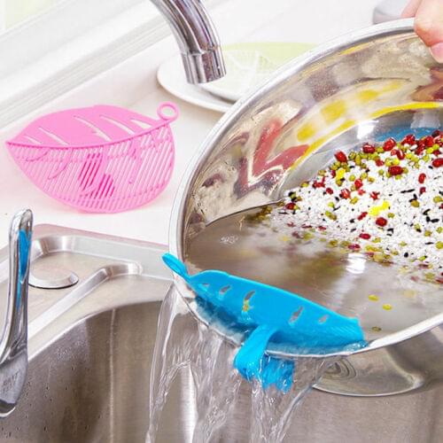 Kitchen Accessories Leaf Shape Clean Rice Wash Sieve Beans Peas Kitchen Gadgets Cleaning Cooking Tools Kitchen Utensils Goods C