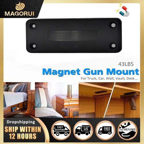 MAGORUI Magnet Concealed Gun Pistol Rifle Mount Holder Magnetic Holster Table Car Fits Handguns Hunting