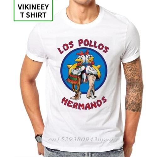 100% Cotton Men Fashion Breaking Bad Shirt LOS POLLOS Hermanos T Shirt Chicken Brothers Short Sleeve Tee Hipster Tops