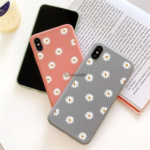 Daisy Flower Case For iphone X XS MAX X XR 12 mini 11 12 Pro Max iphone 6 6s 7 8 Plus X XS Max SE 2020 Soft Silicone Cover Cases