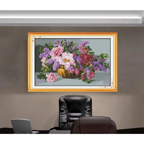 The blossoming flowers Cross Stitch Kits printed pattern Cross-stitch set Canvas DMC Counted Chinese Embroidery Needlework DIY