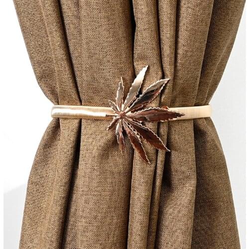 New Curtain Tiebacks Flexible Retro Stainless Steel Leaf Style Decorative Drapery Rope Holdbacks Home Decoration Accessories