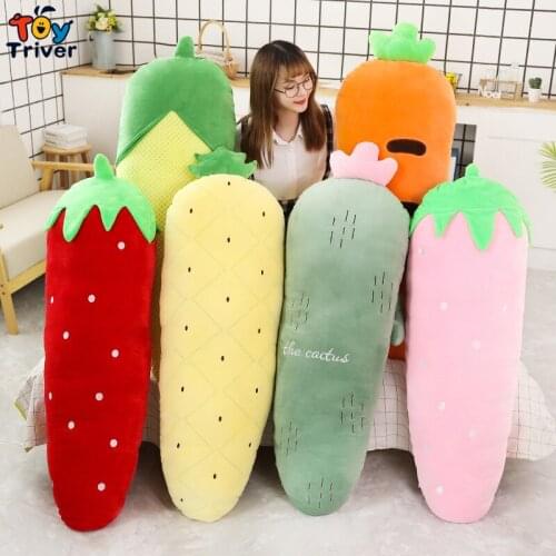 Cactus Strawberry Carrot Corn Pineapple Maize Plant Plush Toys Stuffed Doll Sofa Cushion Pillow Kids Girls Cute Gift Home Decor