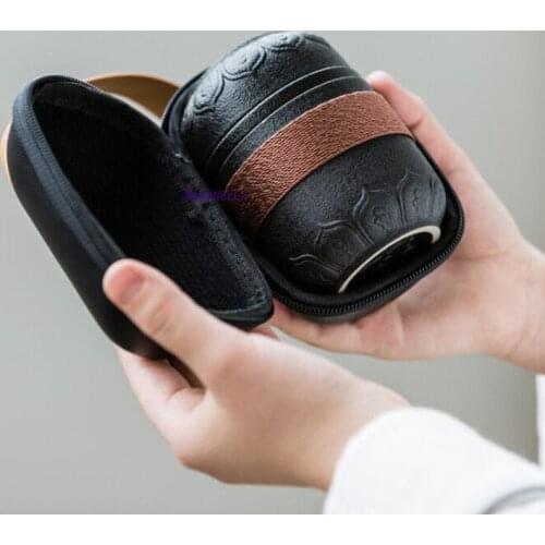 Customize Chinese Kung Fu Tea Set Ceramic Portable Teapot Set Outdoor Travel Gaiwan Tea Cups of Tea Ceremony Teacup Fine Gifts