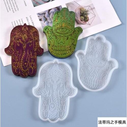 Hamsa Hand Tray Resin Mold Palm Amulet Epoxy Resin Mold Hamsa Hand Shape Holder Jewelry Plate Dish Resin Casting Molds