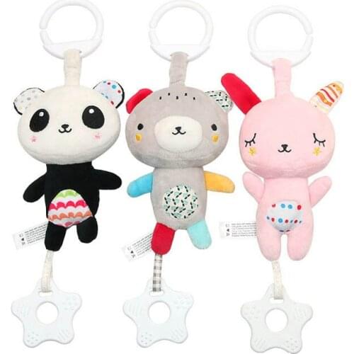 Baby Rattles Stroller Hanging Soft Toy mobile Bed Cute Animal Doll panda Rabbit bear Baby Crib Hanging Bell Toys for 0-12 month