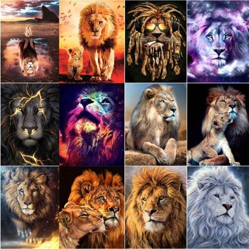Full Round lion Diamond embroidery 5D DIY Diamond painting Diamond mosaic painting Home decoration gifts 2021 New