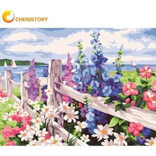 CHENISTORY Frame Flowers DIY Painting By Numbers Modern Picture By Number Acrylic Diy Paint On Canvas For Home Decor Unique Gift