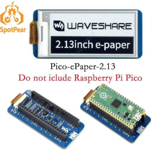 Raspberry Pi Pico 2.13inch E-Paper E-Ink Display Module 250×122 Black / White SPI