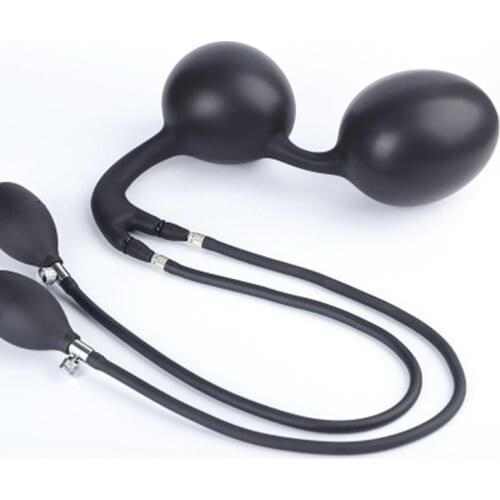 Mermaid Double Bead Double Airway Inflatable Anal Plug Massager butt Expansion Stimulating Adult Sex Products for Men and Women
