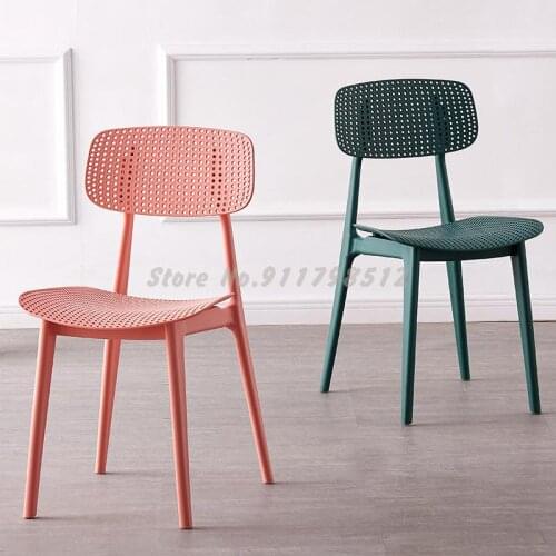 Nordic dining chair household plastic chair modern minimalist horn negotiation desk chair stool backrest net red makeup chair