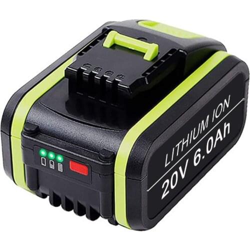 5.0Ah 6.0Ah Lithium Ion Replacement for Worx 20V Battery WA3551 WA3553 WA3572 WX390 WX176 WX178 WU268 WX550 Cordless Power Tools