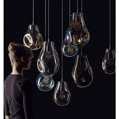 Modern Colorful Glass Ball Pendant Lights Dining Room Kitchen Hanging Lights Fixture Designer Restaurant Home Decor Led Hanglamp