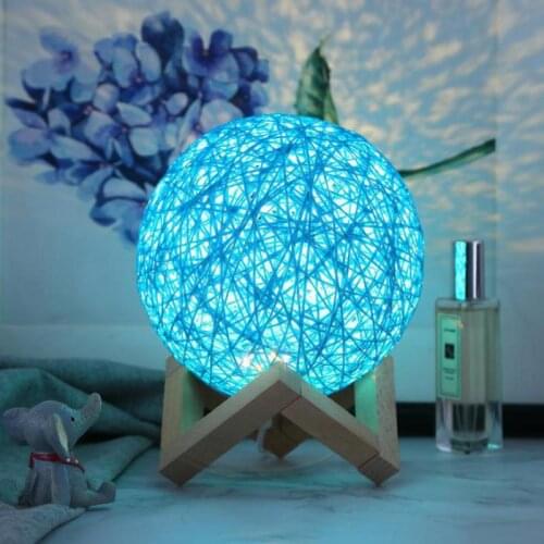 Warm Rattan Billiard led Lamp Bedroom Bedside Simple usb Light Modern Creative Dream Romantic Birthday Gift Christmas Lights