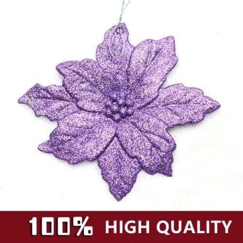 1 PC Gold powder Colorful flower Christmas tree decorations 13X11.5MM Xmas tree present adornments DIY party product accessories