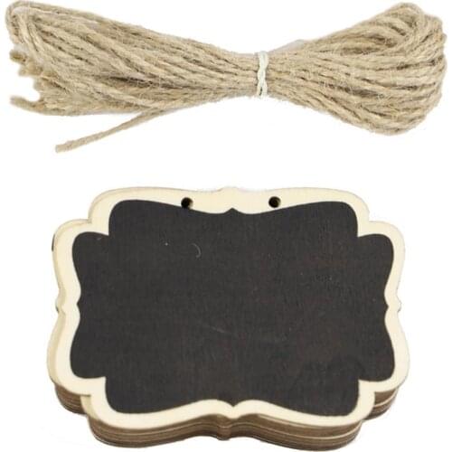 12Pcs/Set Mini Rectangle Wooden Chalkboard Blackboard Double Side Message Board for school wedding party