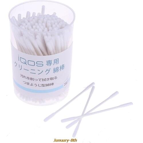200pcs/box Daily Use Detergent And Cleaning Cotton Stick For IQOS 2.4 Plus Electronic Cigarette