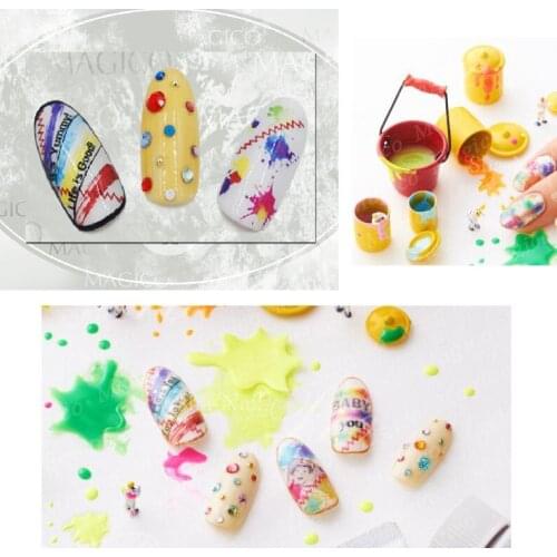 24pcs Spraying Painting Splash Nail Art Sticker Stained Sparkle Decals Scrawl Drawing French Manicure Nail Decorations