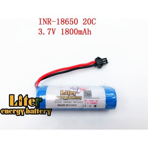 3.7V 1800mAH Remote control helicopter cylindrical 3.7 Lipo battery 3.7V 1800mAH 18650 1800mah 20C JST plug SM Plug