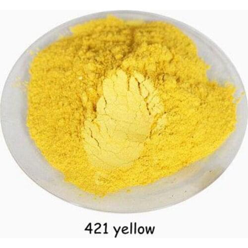 421 yellow color Natural Mineral Mica Powder DIY For Soap Dye Soap Colorant makeup Eyeshadow Soap Powder 100g