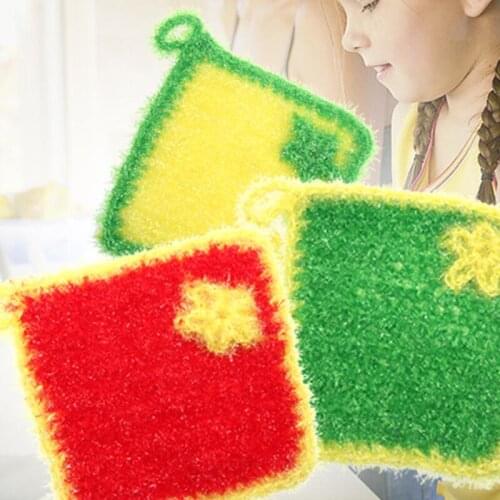 Kitchen Absorbent Polyester Acrylic Dish Towel Handcrafted Non-stick Oil Lint-free Cleaning Cloth LX8523