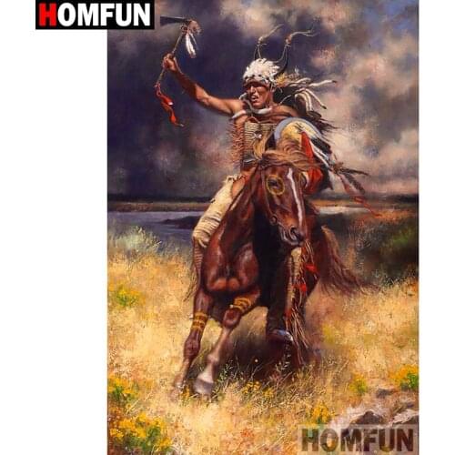 HOMFUN Full Square/Round Drill 5D DIY Diamond Painting "Horse character" Embroidery Cross Stitch 5D Home Decor A08481