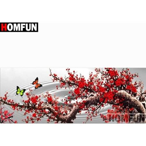 HOMFUN Full Square/Round Drill 5D DIY Diamond Painting "Plum blossom" 3D Embroidery Cross Stitch 5D Decor Gift A15914