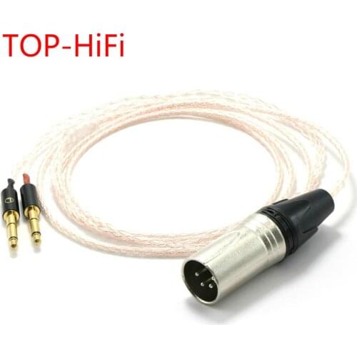 TOP-HiFi 4pin XLR Balanced Single Crystal copper Sivler Mix Headphones Upgrade Cable for Meze 99 Classics/Focal Elear