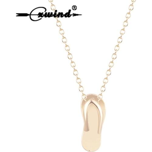 Cxwind 10Pcs Free shipping Hot FlipFlop Necklace Cute Charm Slipper Necklaces For Men Foot Pendants Jewelry