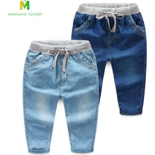 Baby jeans children cotton spure soft thin denim trousers infant conformtable pants 2-8T kids casual pants children clothes pant
