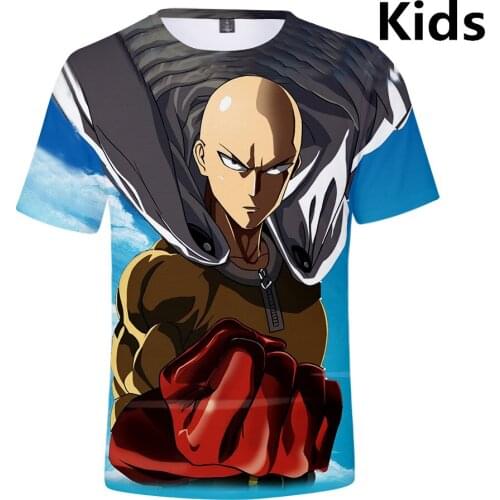 3 To 13 Years Kids t shirt One Punch Man 3D Printed Short Sleeve tshirt T-shirt Boys Girls Cartoon T shirts Children Clothes