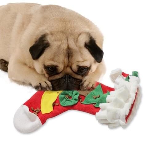 Pet Sniffing Mat Dog Cat Smell Training Pad Consume Energy Puzzle Toys Puppy Dog Release Stress Training Blanket Christmas Socks