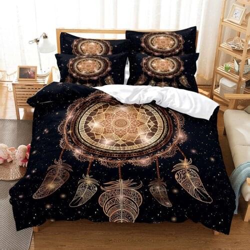 Dream Catcher Printing Bedding Set 220x240cm Duvet Cover 150x190cm Fitted Sheet and Pillowcases Four Pieces Home Bedding