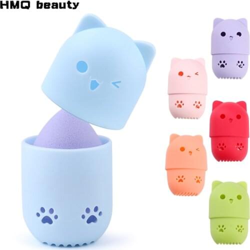 Makeup sponge storage box dustproof silica gel puff storage box Cosmetic Sponge Drying Case Egg Puff Holder