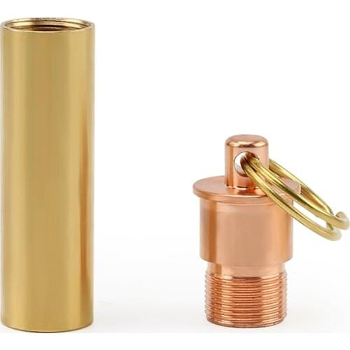Brass Waterproof Canister Copper Medicine Toothpick Bottle Outdoor Camping Small Tool