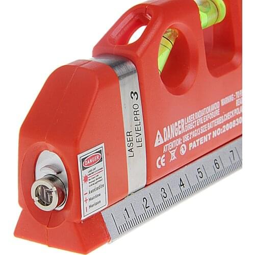 LV03 Laser Level Horizontal Vertical Line Measuring Tape Tester/Ruler Red