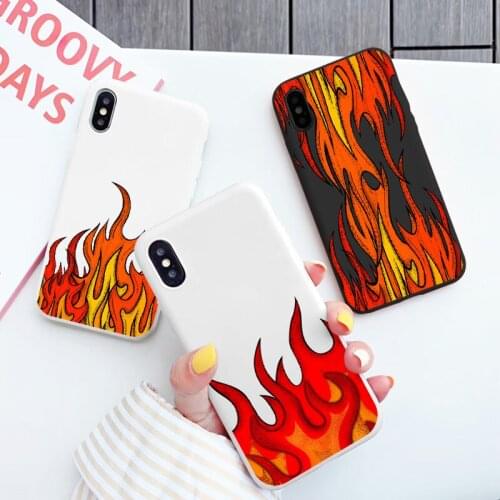 Fashion Flame Fire Pattern Soft Matte Silicone Cover Phone Case For iPhone 6s 7 8 Plus SE 2020 12 mini 11 Pro Max X XS MAX XR