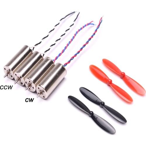 4 PCS 8.5 x 20mm 8520 Coreless Motor + 10 pair 55mm Blade Propeller Prop For DIY Micro QX95 QX110 Quadcopter RC Drone