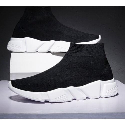 ZUFENG New High Top Men Running Shoes Fly Weaving Men Sneakers Jogging Sock Shoes Comfort Run Arena Shoes Chaussure Sport Homme